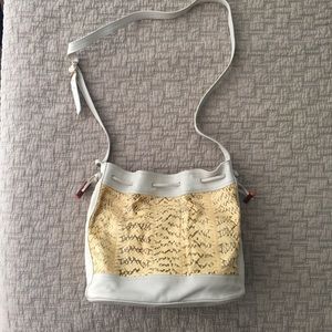 Leather & Snakeskin Shoulder Bag handbag purse